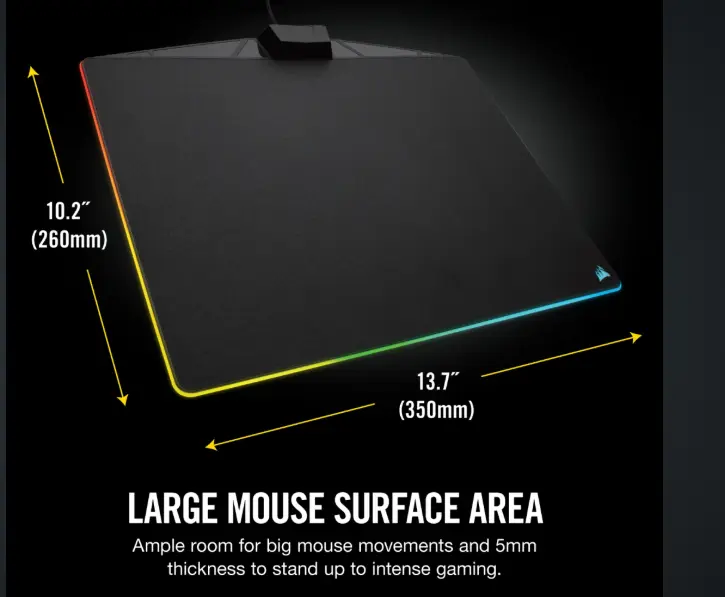 CORSAIR CH-9440020-AP MM800 RGB POLARIS Gaming Mouse Pad (AP) 9440020