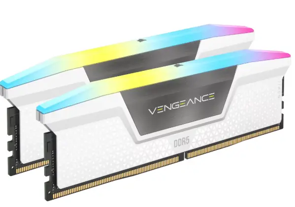 CORSAIR CMH32GX5M2E6000Z36W VENGEANCE® RGB 32GB ( 2x16GB) DDR5 DRAM 6000MT/s CL36 AMD EXPO & Intel XMP Memory Kit